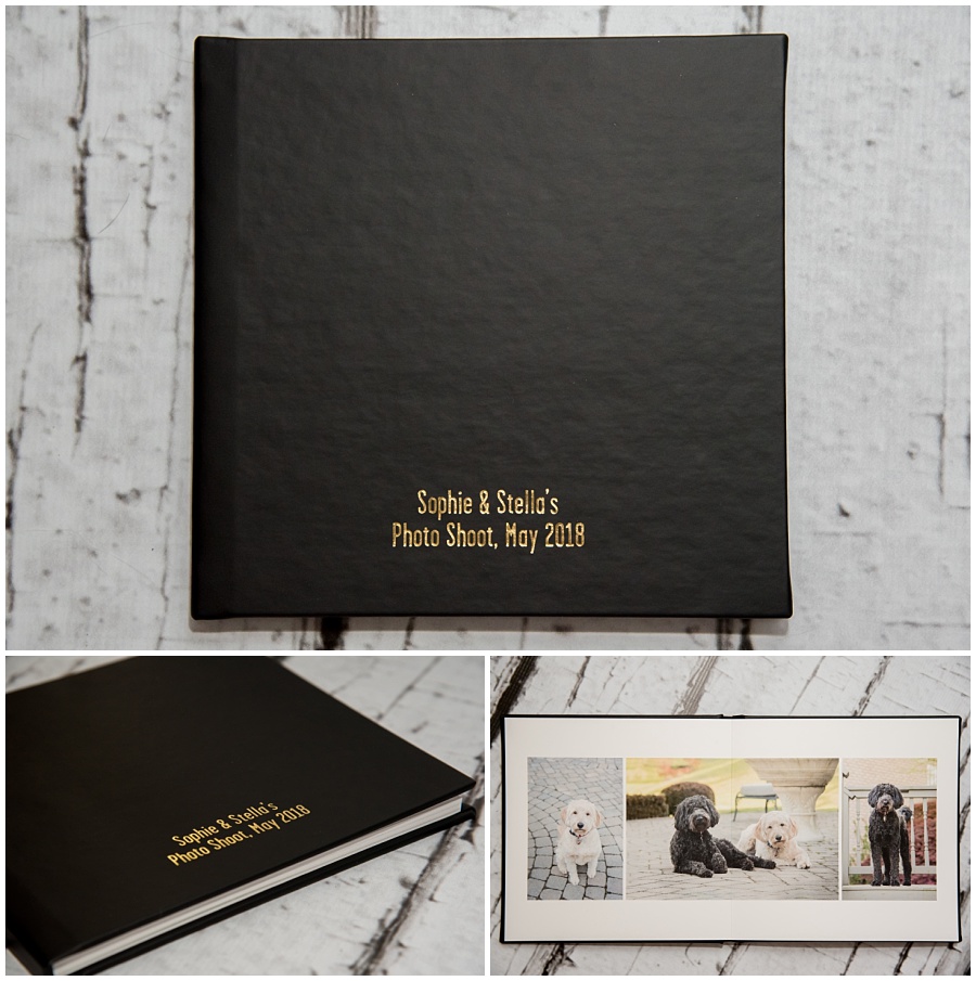 signature book sample with black leatherette cover