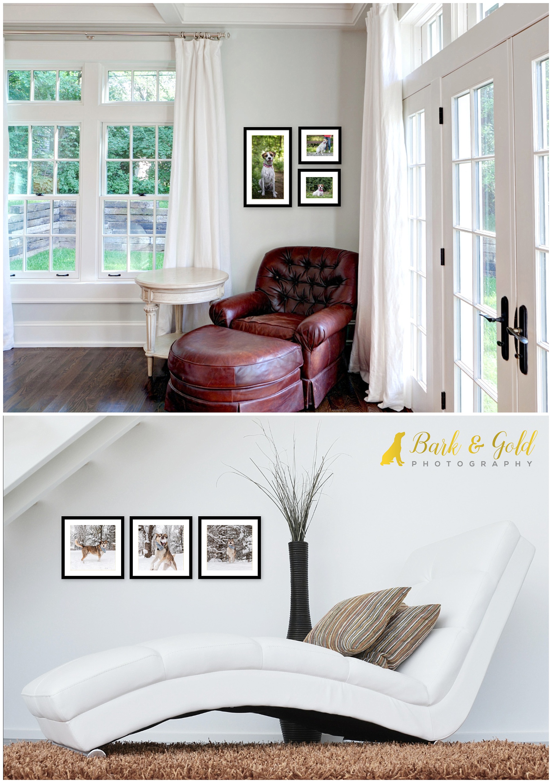 narrow wall spaces with multiple signature wall art pieces