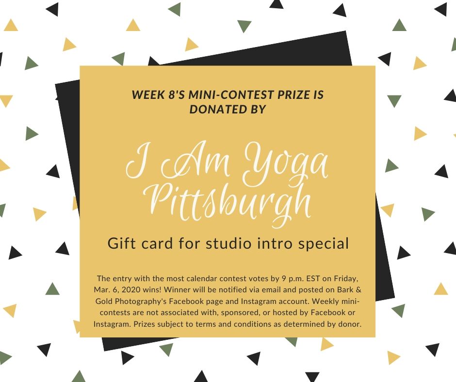 I Am Yoga weekly mini-contest sponsor for Biggies Bullies calendar contest