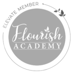 Gray Flourish Academy Elevate program badge